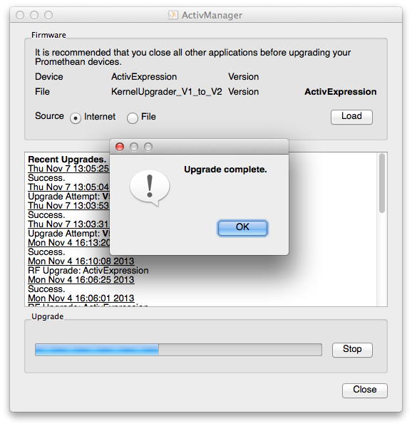 ActivExpression firmware upgrade information