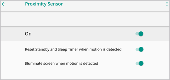 Proximity Detection Settings on ActivPanel Titanium