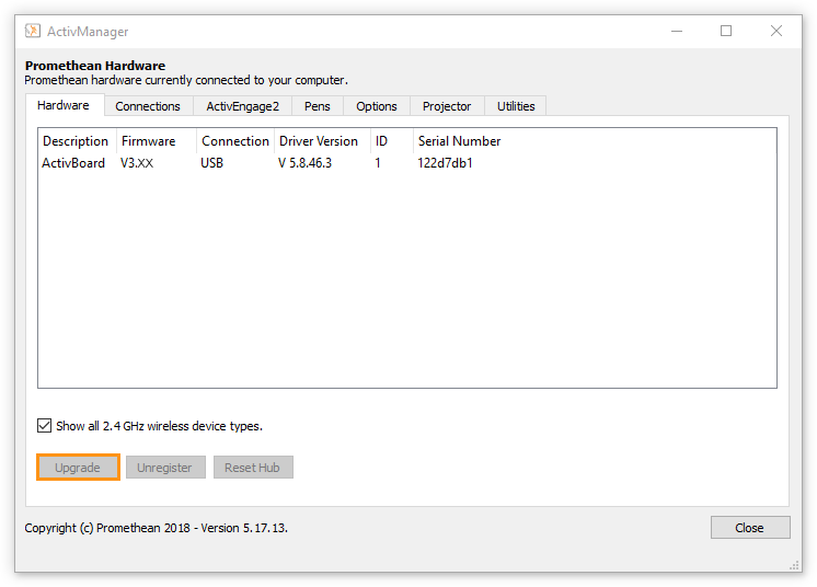 2nd Generation USB ActivBoard firmware upgrade