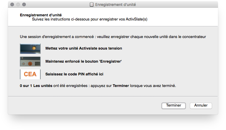 Enregistrement de l'ActivSlate dans ActivInspire