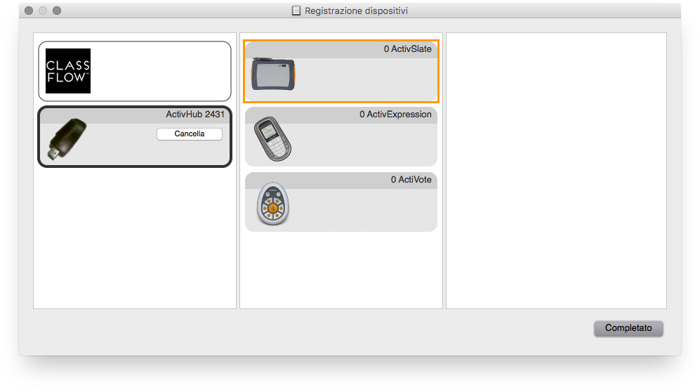 Registrazione di ActivSlate in ActivInspire
