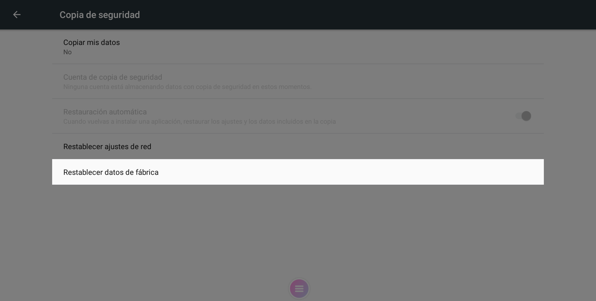 RESTABLECER DISPOSITIVO visual data 4