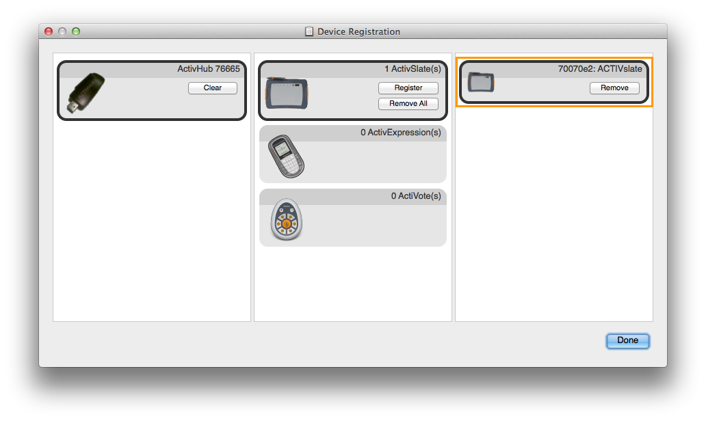 Registering the ActivSlate in ActivInspire