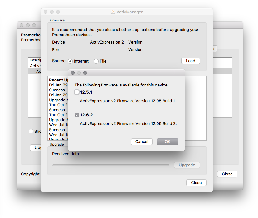 ActivExpression2 firmware upgrade information