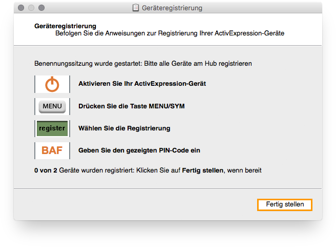 Wie kann ich ActivExpression-Geräte in ActivInspire registrieren?