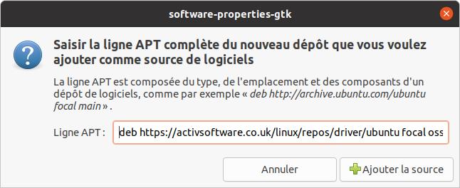 Comment installer ActivDriver sous Linux Ubuntu