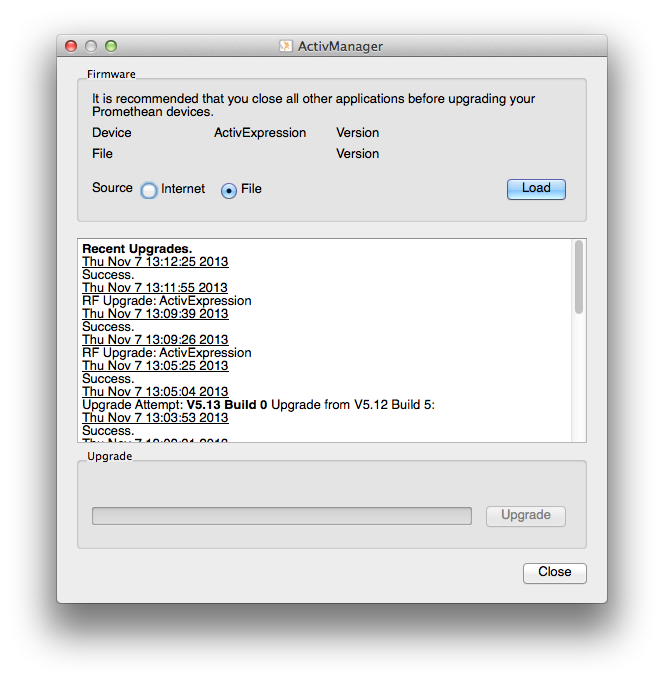 What should I do if the ActivExpression firmware update fails?