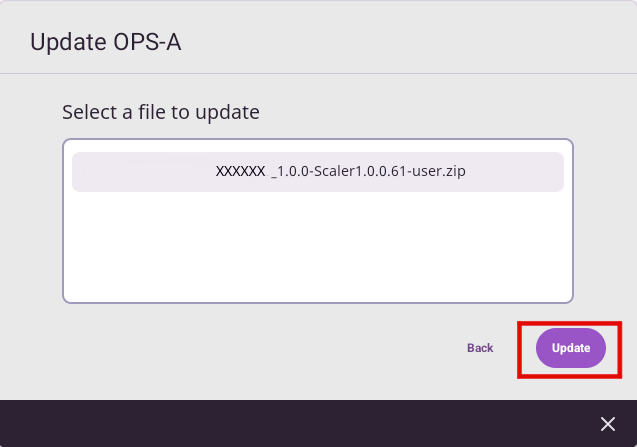 OPS-A1 offline software update