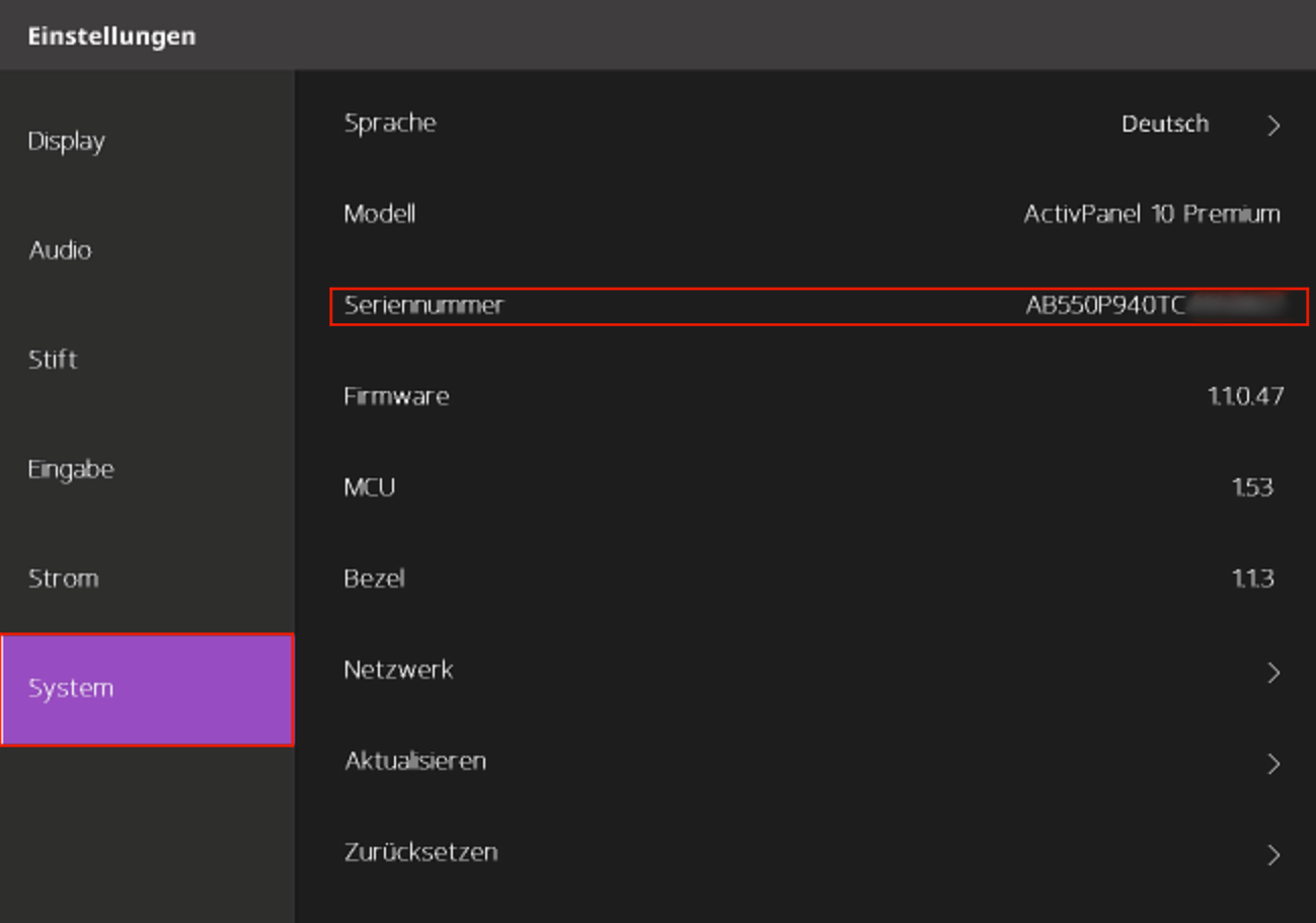 Ermitteln der Hardware-Seriennummer