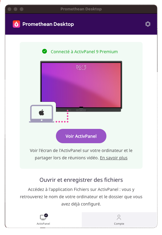 Comment partager la vue de l’ActivPanel 9 Premium avec Promethean Desktop